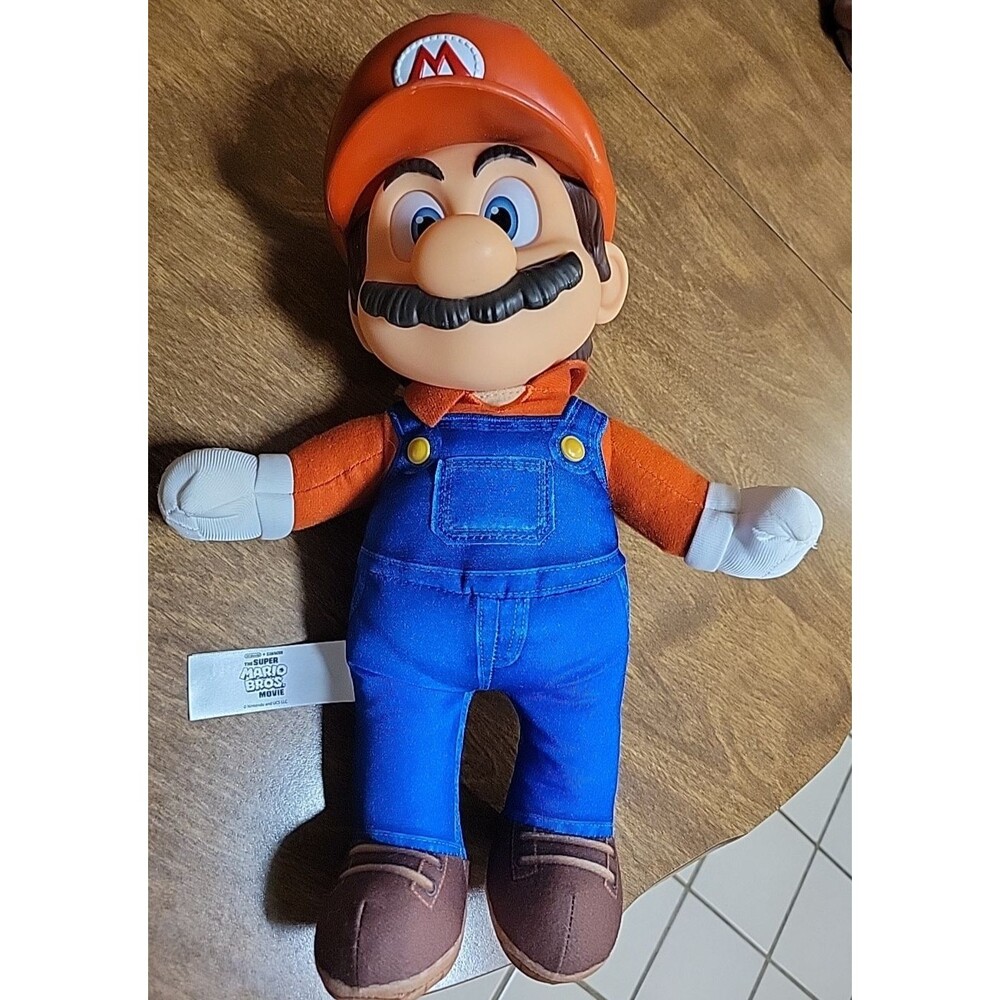 Super Mario Bros Movie MARIO Poseable Plush Figure Jakks Pacific Toy Nintendo